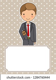 my first communion boy. Space for text