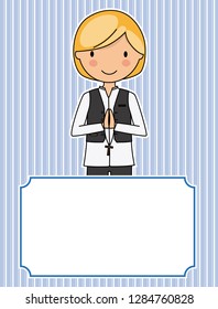 my first communion boy. Space for text