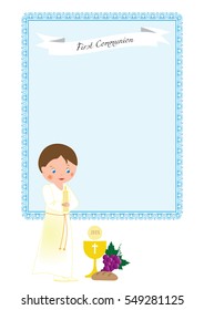My first communion - boy in a white rope