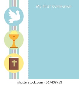 my first communion card. Icons and space for text