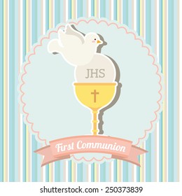 My First Communion Design Vector Illustration Stock Vector (royalty 