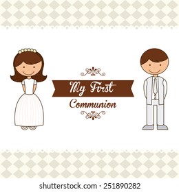 My First Communion Design, Vector Illustration Eps10 Graphic 