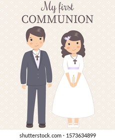 My First Communion girl and boy. Holy Communion