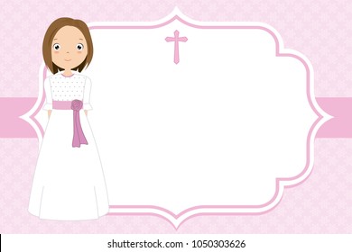 my first communion girl. space for text