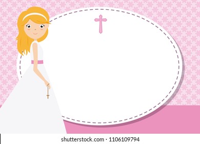 my first communion girl. space for text