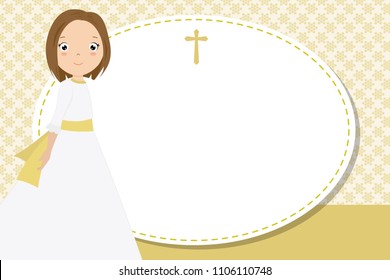 my first communion girl. space for text