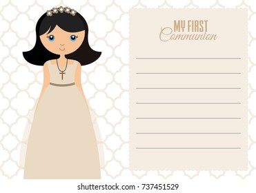 My first communion girl. Space for text