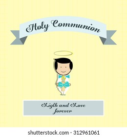 My first communion illustration over color background