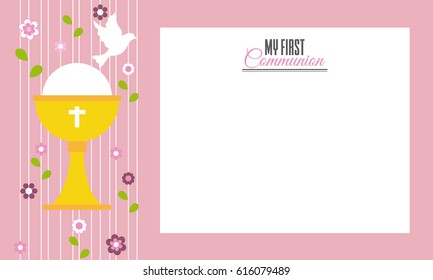 my first communion.Invitation card. Space for text