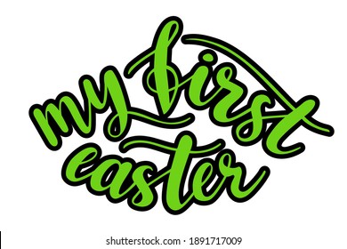 My first easter hand lettering vector. Spring season and Easter holidays quotes and phrases for cards, banners, posters, mug, scrapbooking, pillow case, phone cases and clothes design. 