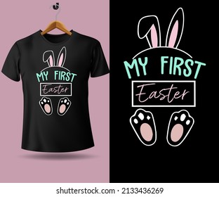 My First Easter Happy Easter day modern trendy minimalist typography t shirt design