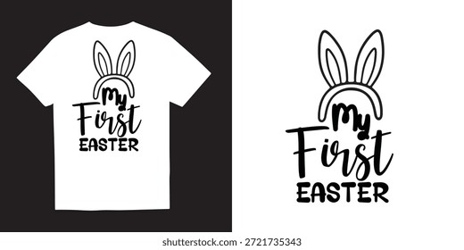Mein erstes Ostern glücklich T-Shirt Design | Frohe Ostern T-Shirt Design Idee | Ostern Designs Ostern Jagd Squad | Png - Kaninchen T-Shirt Design 