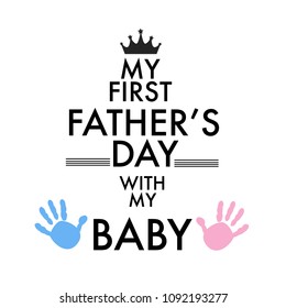  My first Father's Day greeting card with baby hand print. Father's Day greeting card