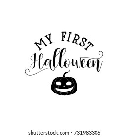 My first Halloween hand drawn lettering vector illustration. Halloween print