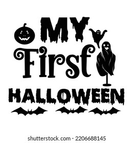 My first Halloween Happy Halloween shirt print template, Pumpkin Fall Witches Halloween Costume shirt design