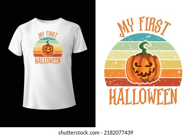 My first halloween - Happy halloween t-shirt design template