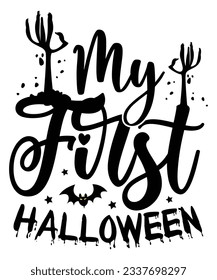 My First Halloween T Shirt Print Tempalte