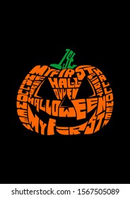 my first Halloween typography vector  