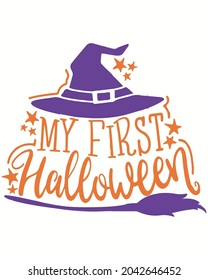 My First Halloween Vector illustration. Happy Halloween Background Vector illustration