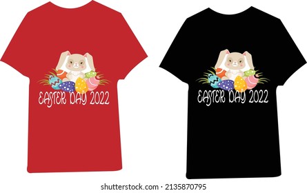 My First Happy Easter Day isolated on white background. Handwriting design. For t shirt, greeting card or poster design Background Vector Illustration.
