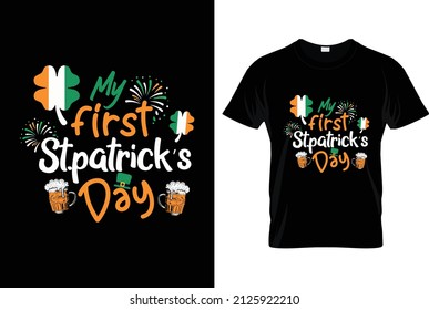 My first st. patrick’s day funny St Patrick's Day checklist lettering design for posters, flyers, t-shirts, cards, invitations, stickers, banners, gifts.