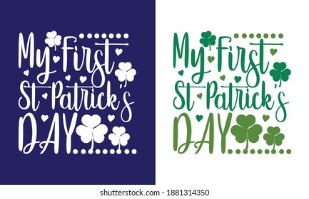 My First St Patrick's Day Printable Vector Illustration