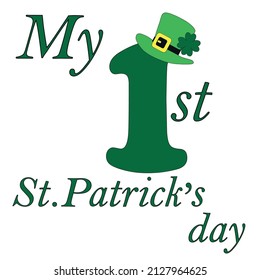 My first St Patrick's Day vector design. Perfect for babysuit, tshirt, print, sticker, photo album.
