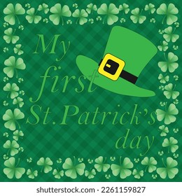 My first St Patrick's Day vector design. Perfect for babysuit, tshirt, print, sticker, photo album.