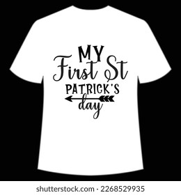 My First St. Patrick's Day Shirt Print Template, Lucky Charms, Irish, everyone has a little luck Typography Design