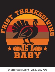 My First Thanksgiving Baby Bodysuit – Cute Fall Pumpkin Design