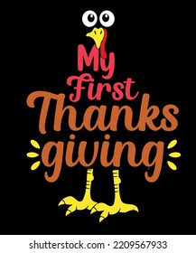 my first thanksgiving Thanksgiving  t-shirt design