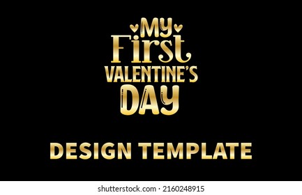 my first valentine day vector logo monogram template