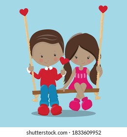 MY FIRST VALENTINE sitting 01 Vector Illustration