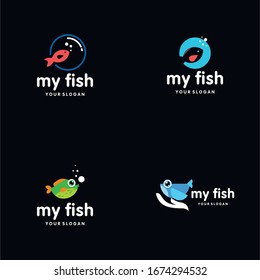 Vector de diseño de logotipos de pescado
