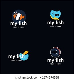 Vector de diseño de logotipos de pescado