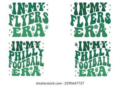 in my flyers era, in my philly football era groovy retro T-shirt