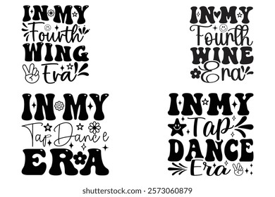 In my fourth wine era wavy text t shirt design, in my top dance era stay wavy t shirt designs