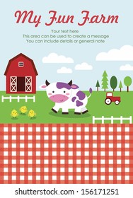 my fun farm card design. vector illustration