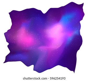 My Galaxy. Vector bright colorful cosmos illustration. Abstract cosmic background with stars. Astronomy, astrology, alchemy, boho and magic texture. Isolated on white. 