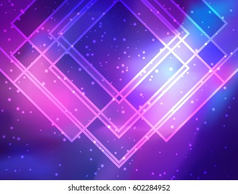 My Galaxy. Vector bright colorful cosmos illustration with sacred geometry. Abstract cosmic background with stars. Astronomy, astrology, alchemy, boho and magic texture. lens flare