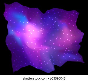 My Galaxy. Vector bright colorful cosmos illustration with sacred geometry. Abstract cosmic background with stars. Astronomy, astrology, alchemy, boho and magic texture. lens flare