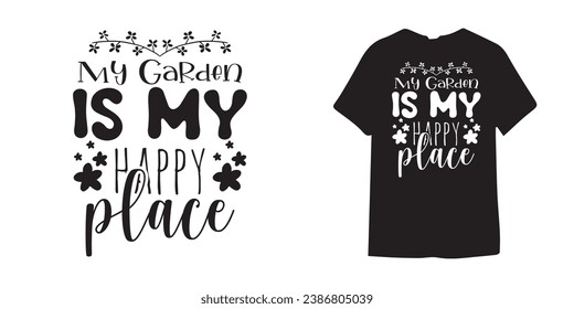 Mi jardín es mi lugar feliz planta T-shirt Design Bundle, Plant Lover vector Bundle, Plant vectorial ilustración, Plant Quotes typography, diseño de plantas domésticas, diseño de citas de jardín