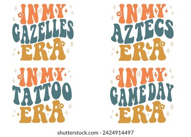 In My Gazelles Era, In My Aztecs Era, In My Tattoo Era, In My Game Day Era retro T-shirt 