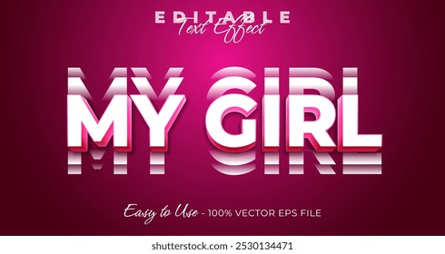 my girl typography trendy editable text effect