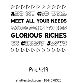 My God Will Meet All Your Stock Vector (Royalty Free) 1844598325 ...