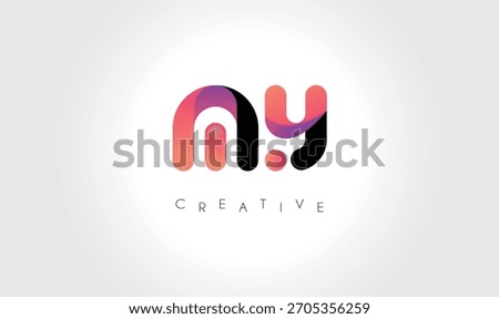 MY Gradient Abstract Logo with Creative Rounded Shapes