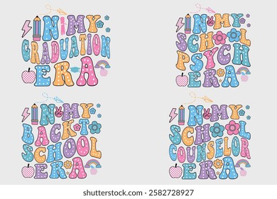 In my Graduation era, groovy school t-shirt bundle designs