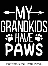 My grandkids have paws - EPS file for cutting machine. You can edit and print this vector art with EPS editor.