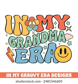 In my grandma era groovy retro design, groovy retro family designs