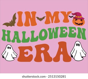 Em Minha Camiseta Retrô Era Halloween, Retrô Halloween, Temporada Assustadora,